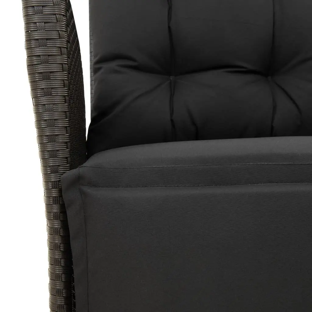 Outdoor Dining Set 5 Piece Garden Furniture Black Poly Rattan with Cushions