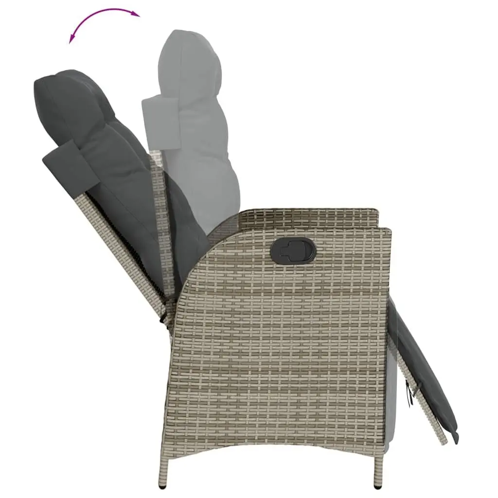 Garden Dining Set 5 Piece Outdoor Furniture Grey Poly Rattan with Cushions