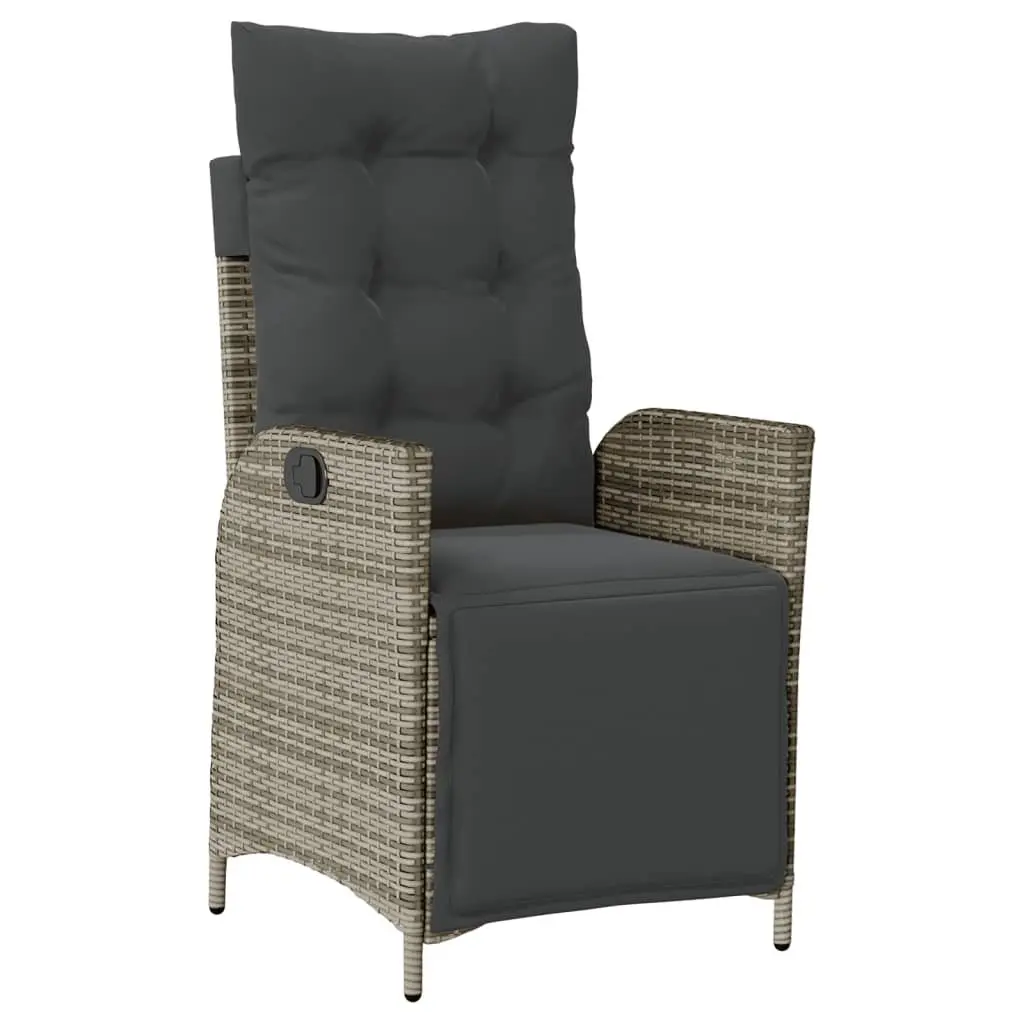 Garden Dining Set 5 Piece Outdoor Furniture Grey Poly Rattan with Cushions