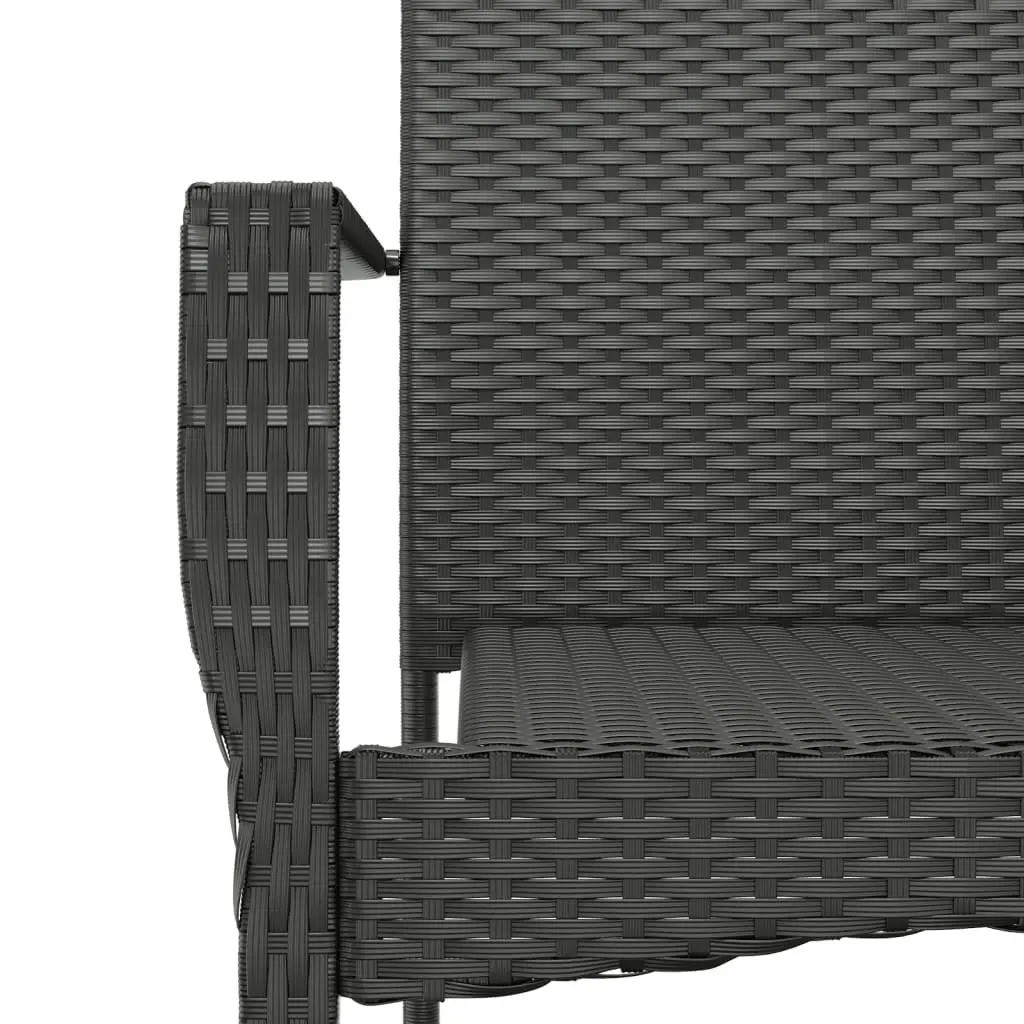 Outdoor Dining Set 9 Piece Garden Furniture Cushions Black Poly Rattan