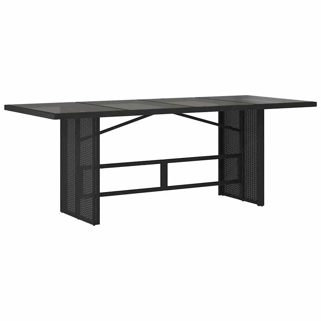 Outdoor Dining Set 9 Piece Garden Furniture Black Poly Rattan with Cushions