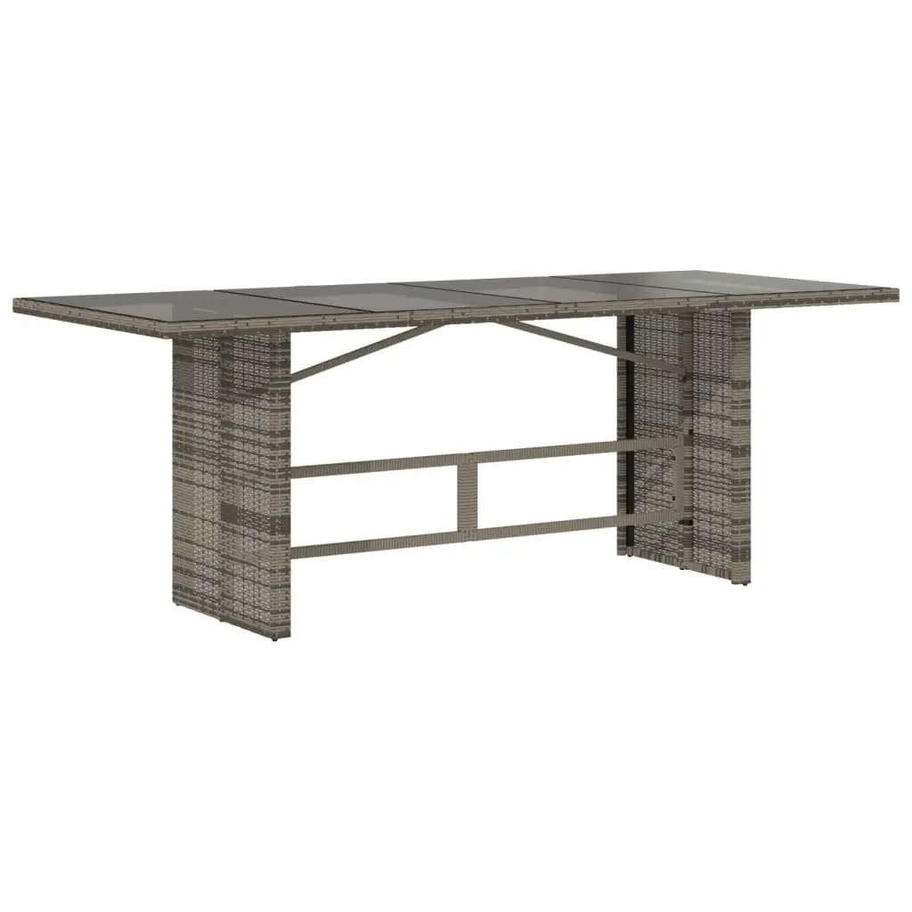 Outdoor Dining Set 7 Piece Grey Poly Rattan Furniture Patio Garden Cushions