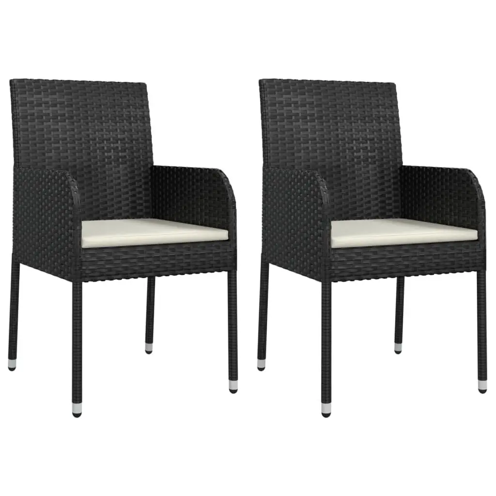 Outdoor Dining Set 7 Piece Garden Furniture Table Chairs Black Poly Rattan