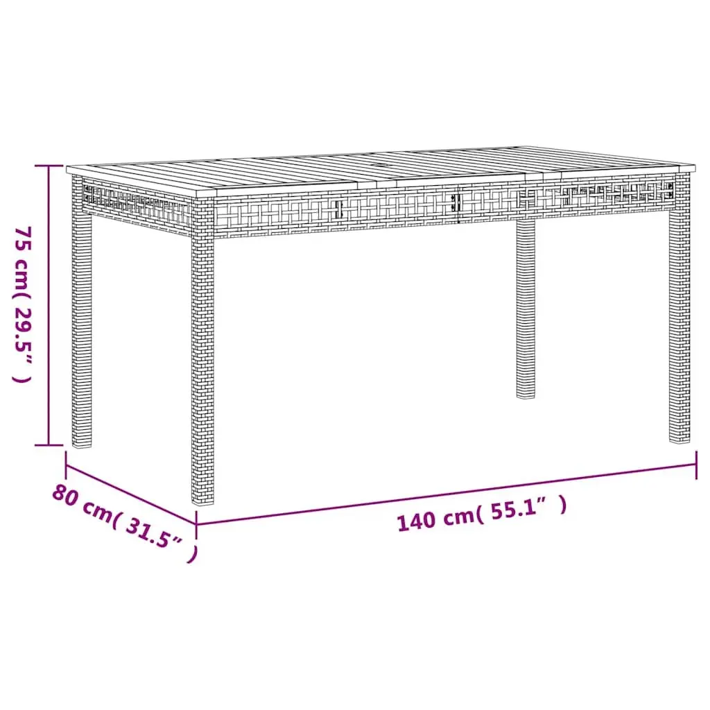 3 Piece Outdoor Garden Dining Set with Cushions Black Poly Rattan Patio