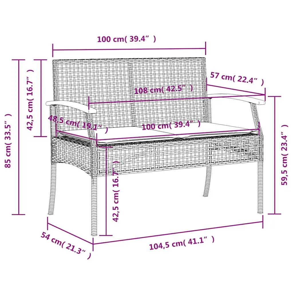 4 Piece Outdoor Dining Set Black Poly Rattan Garden Furniture Patio Table Chairs