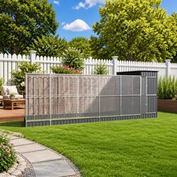 Large Steel Aviary with Extension Silver 623x203x216cm Bird Cage Outdoor Play