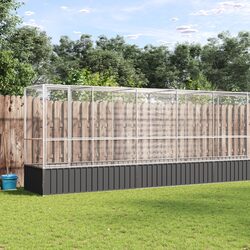 Large Bird Aviary with Extension Silver Steel Mesh Cage Outdoor Enclosure