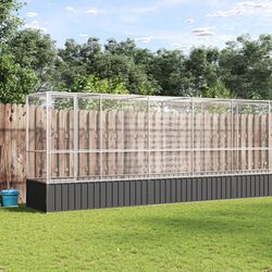 Large Bird Aviary with Extension Silver Steel Mesh Cage Outdoor Enclosure