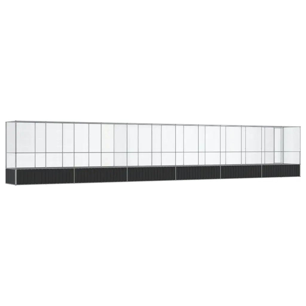 Large Bird Aviary with Extension Steel Mesh Outdoor Enclosure Silver