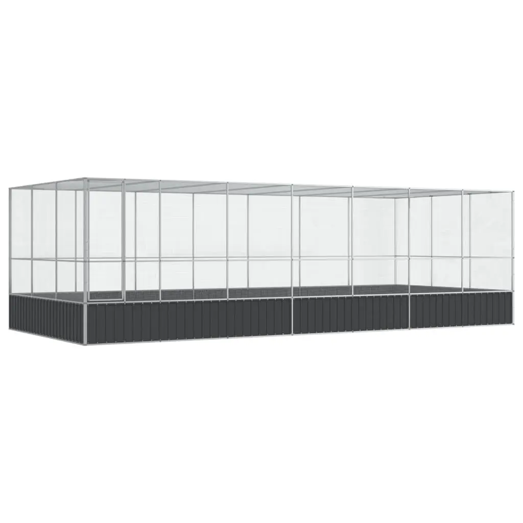 Bird Aviary Large Silver Galvanised Steel Mesh Cage Outdoor