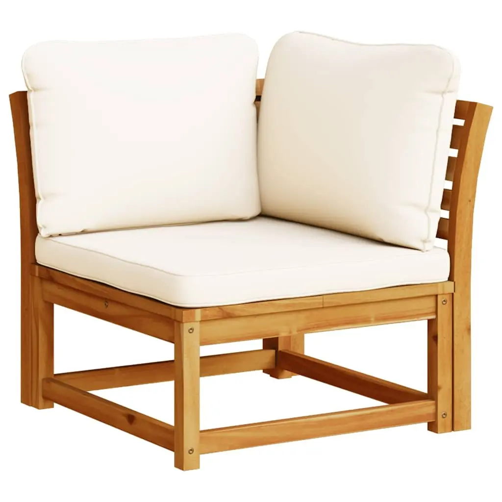 5 Piece Garden Lounge Set with Cushions Solid Wood Outdoor Sectional Sofa Brown