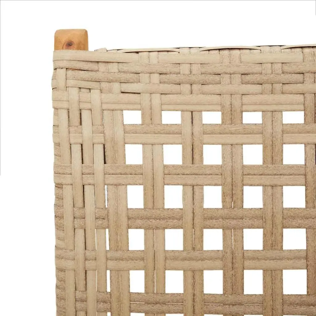 Reclining Garden Chairs Set 4 Piece Outdoor Beige Poly Rattan Wood Folding