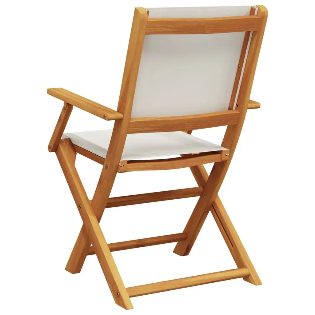 Folding Garden Chairs 4 Piece Outdoor Seating Patio Furniture White Wooden Portable