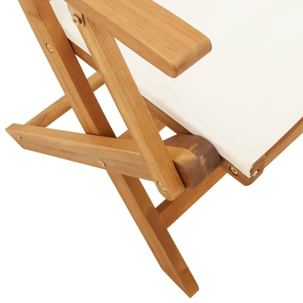 Folding Garden Chairs 4 Piece Outdoor Seating Patio Furniture White Wooden Portable