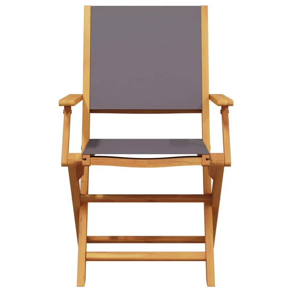 Folding Garden Chairs 4 pcs Outdoor Seating Acacia Wood Anthracite Fabric