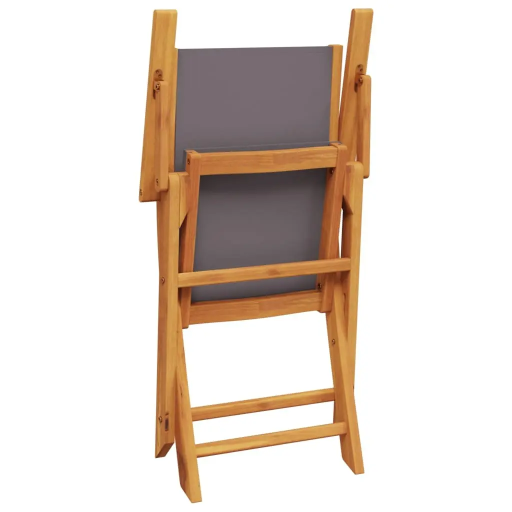 Folding Garden Chairs 4 pcs Outdoor Seating Acacia Wood Anthracite Fabric