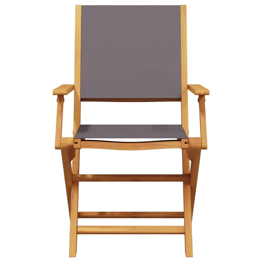 Folding Garden Chairs Set 8 Piece Solid Acacia Wood Anthracite Outdoor Seating