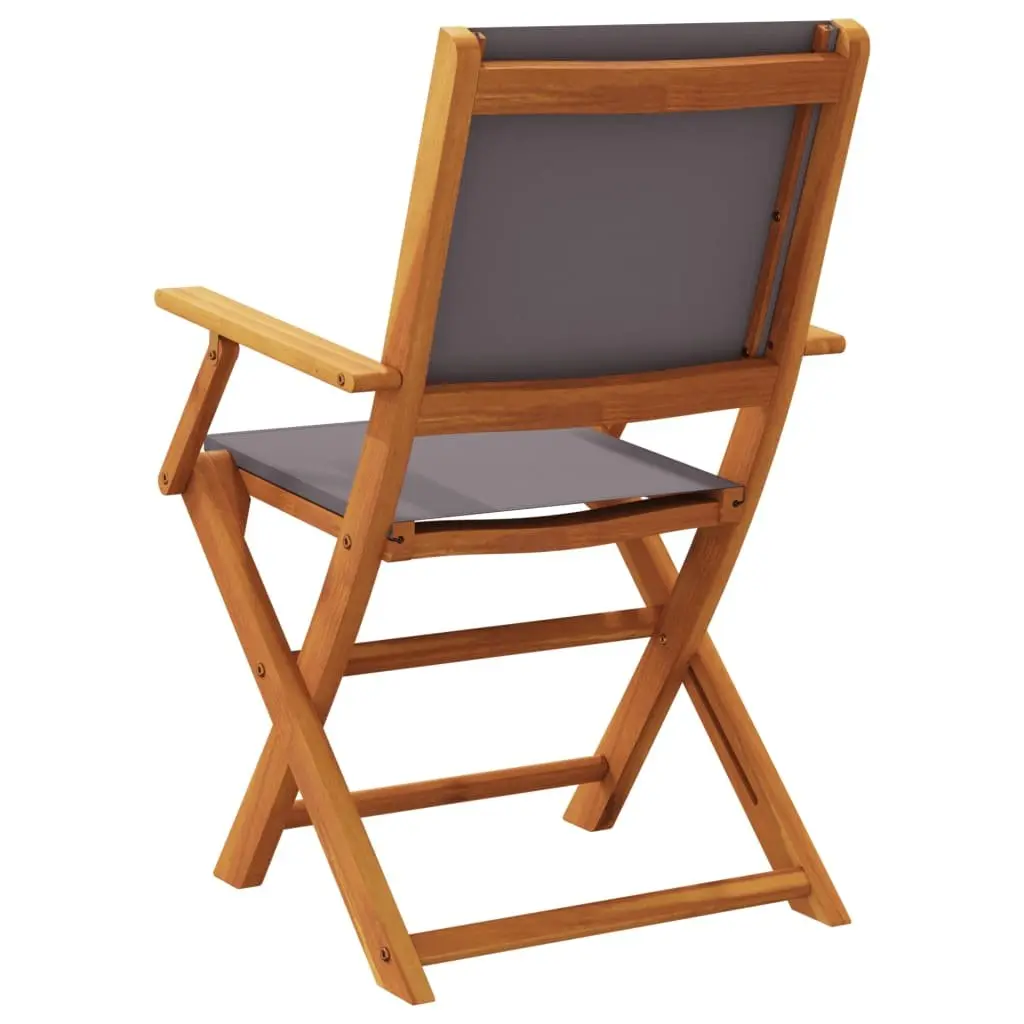 Folding Garden Chairs Set 8 Piece Solid Acacia Wood Anthracite Outdoor Seating