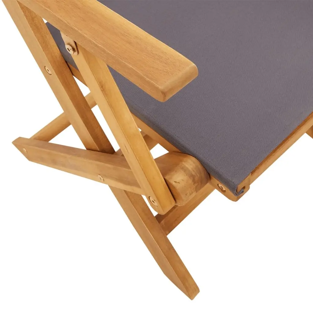 Folding Garden Chairs Set 8 Piece Solid Acacia Wood Anthracite Outdoor Seating