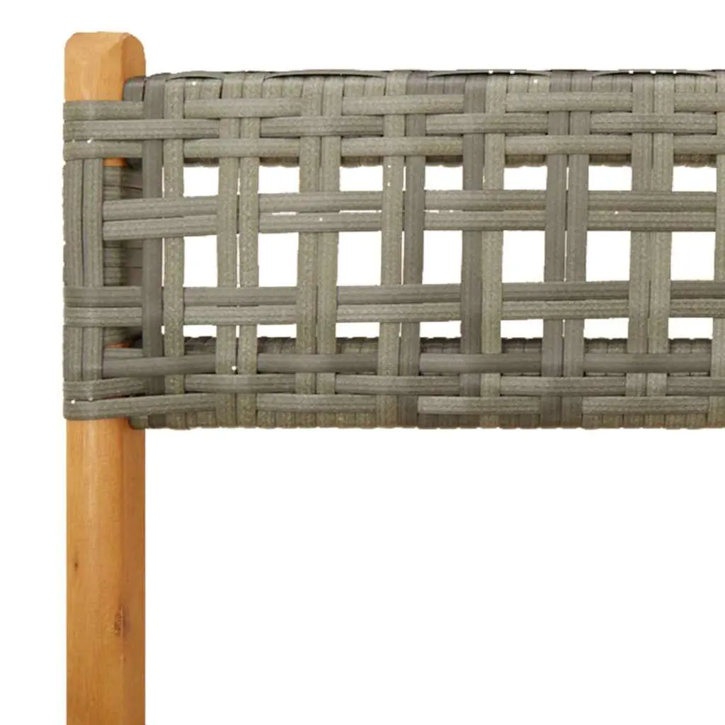 Folding Garden Chairs Set of 6 Grey Outdoor Seating with Wooden Armrests