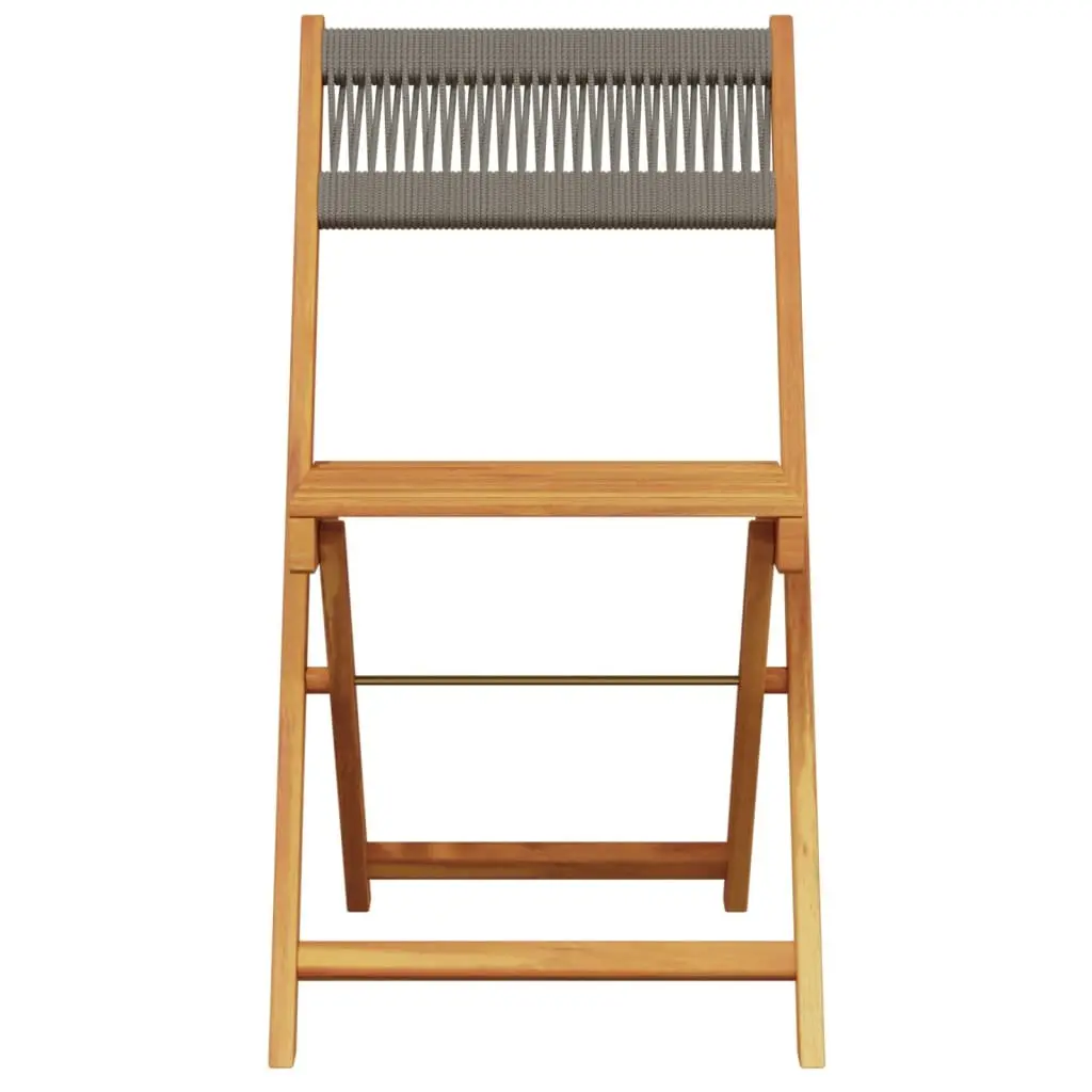 Folding Garden Chairs 4 pcs Grey Outdoor Seating Patio Furniture Acacia Wood