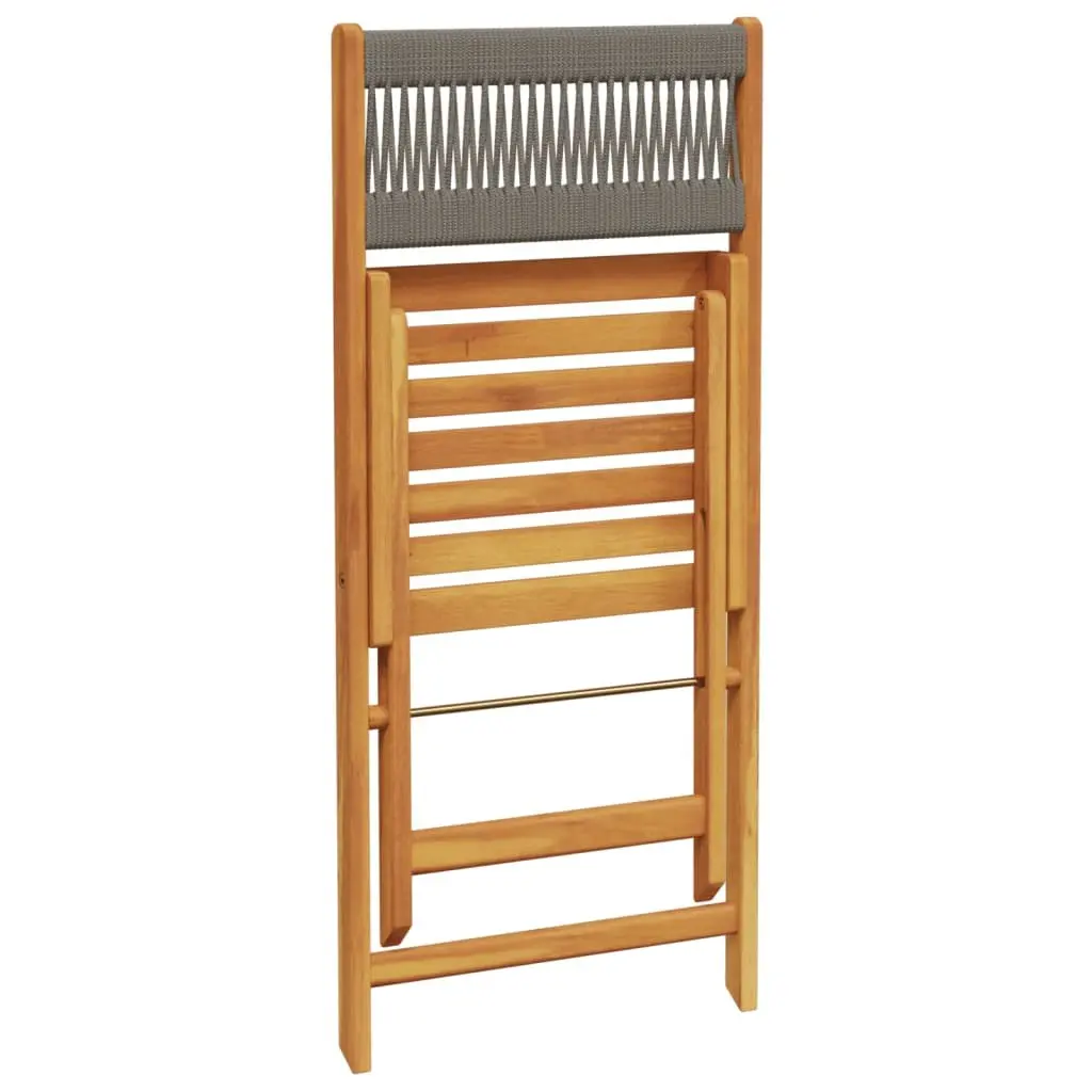 Folding Garden Chairs 4 pcs Grey Outdoor Seating Patio Furniture Acacia Wood