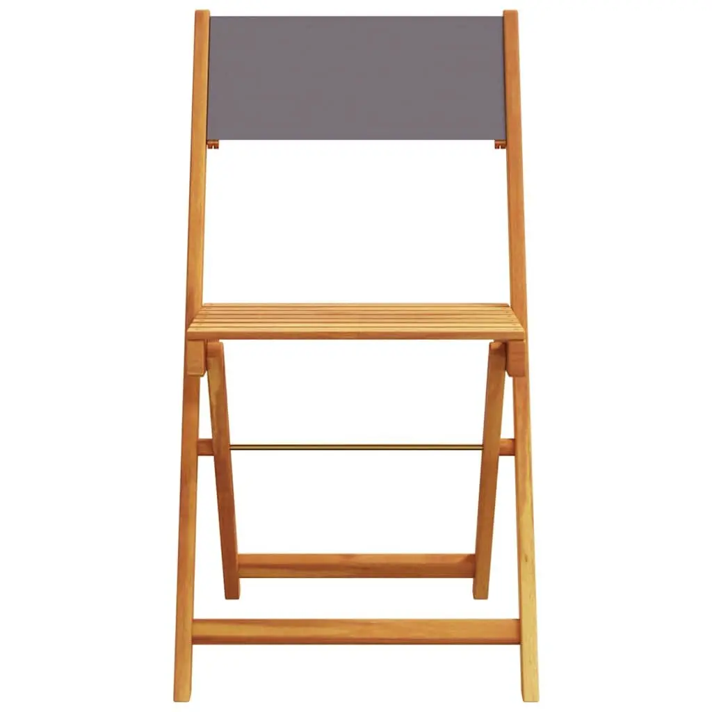 Folding Garden Chairs Set 8 pcs Anthracite Outdoor Seating Acacia Wood Portable