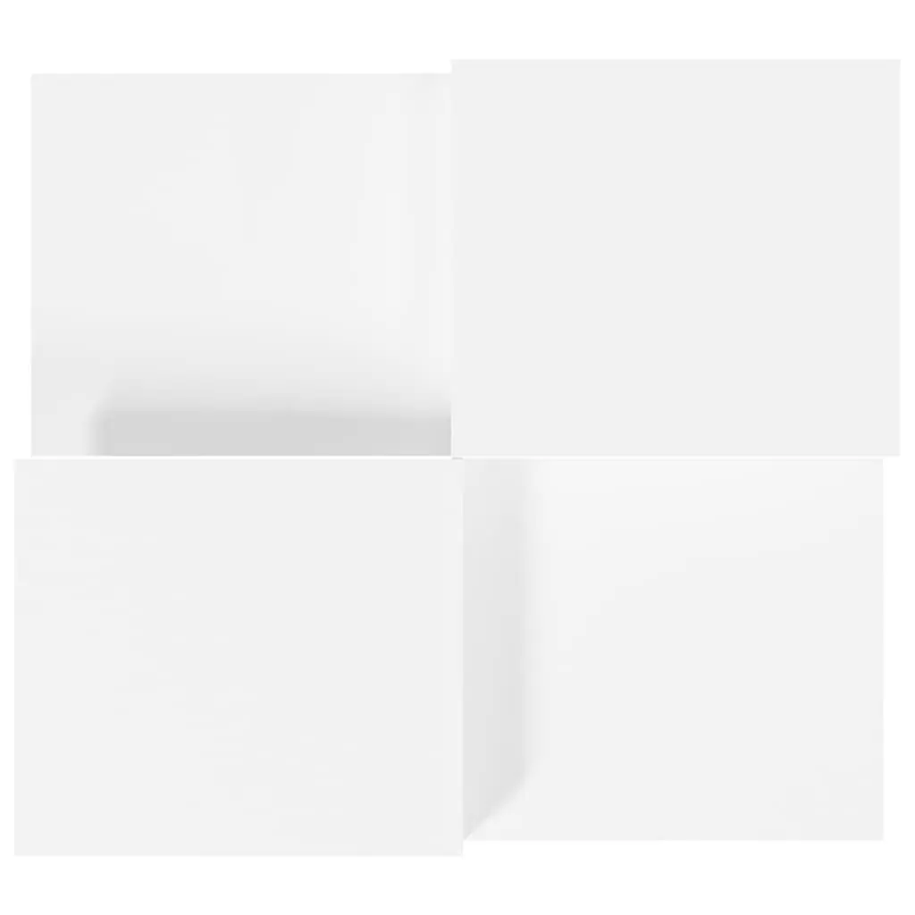 Coffee Table Set 2 Pieces Engineered Wood White Living Room Accent Furniture