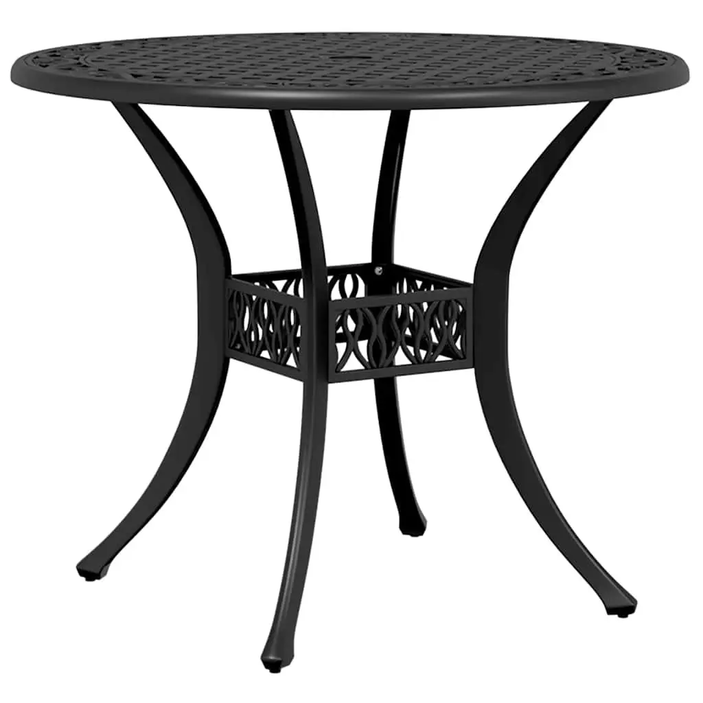 Garden Dining Set 5 Piece Black Cast Aluminium Outdoor Furniture Patio Table Chairs