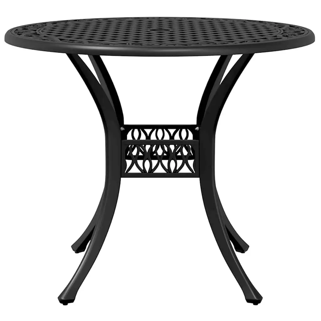Garden Dining Set 5 Piece Black Cast Aluminium Outdoor Furniture Patio Table Chairs