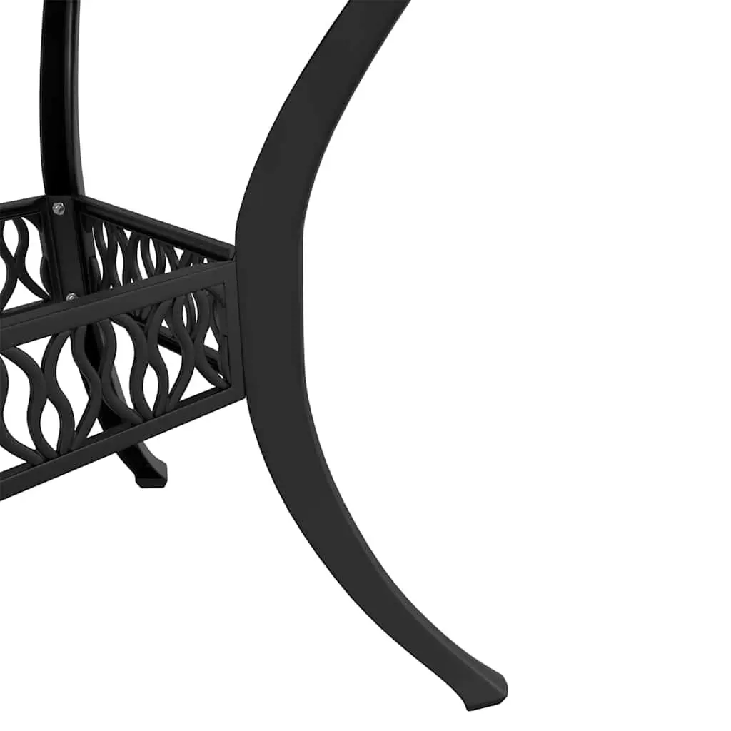 Garden Dining Set 5 Piece Black Cast Aluminium Outdoor Furniture Patio Table Chairs