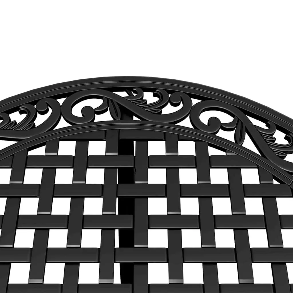 Garden Dining Set 5 Piece Black Cast Aluminium Outdoor Furniture Patio Table Chairs
