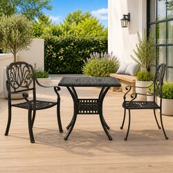 Outdoor Bistro Set 3 Piece Garden Patio Furniture Brown Conversation Seating