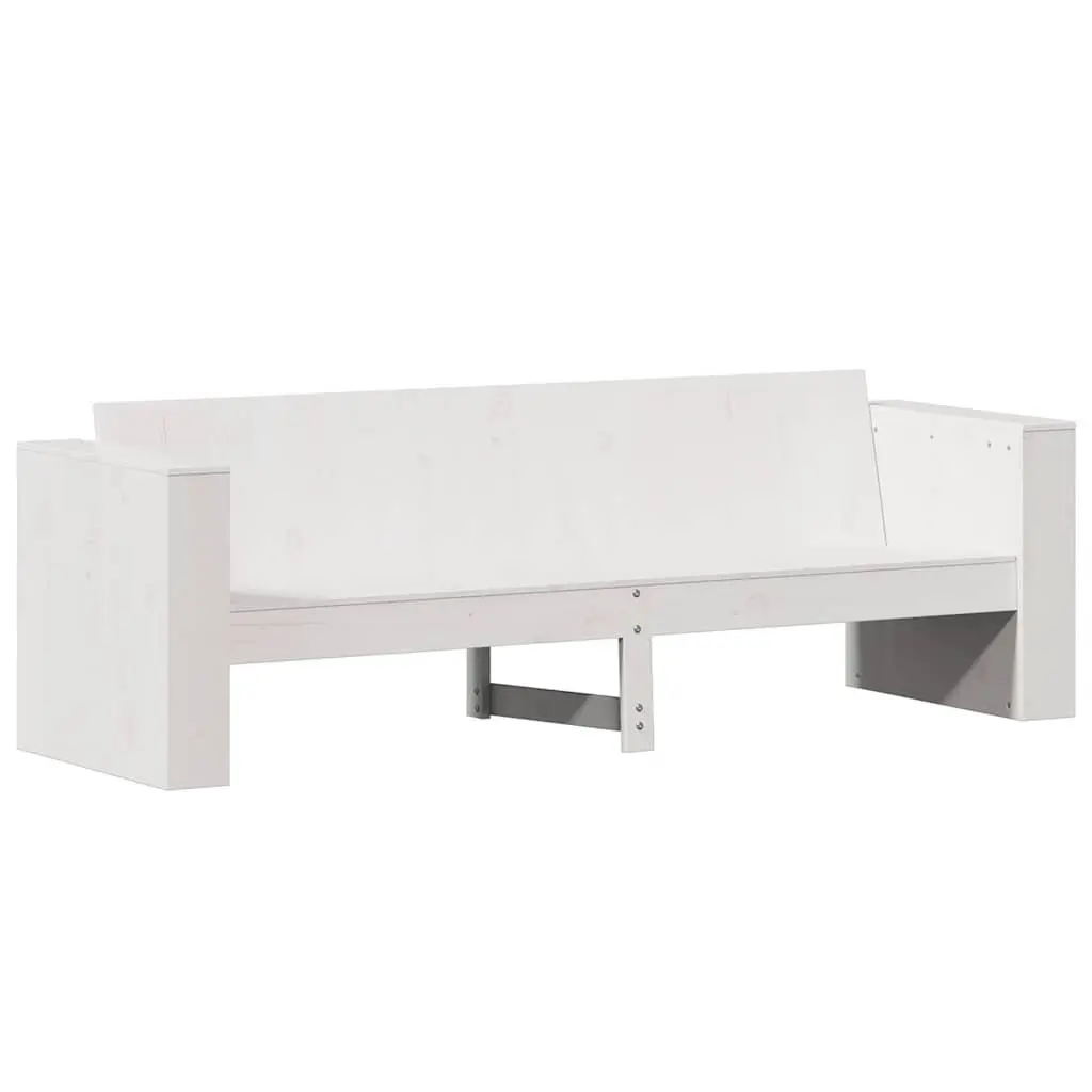 2 Piece Garden Lounge Set Solid Pine Wood White Outdoor Patio Furniture
