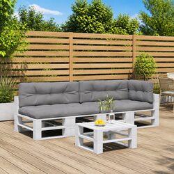 Grey Pallet Cushions 5 pcs Outdoor Garden Sofa Chair Seating Pad Fabric