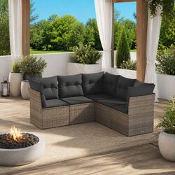 Garden Sofa Set 5 Piece Outdoor Furniture Patio Seating Grey with Cushions
