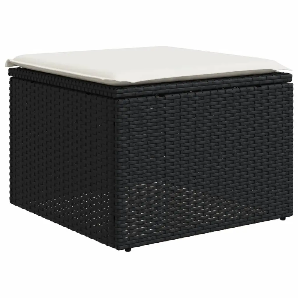 7 Piece Garden Sofa Set Outdoor Furniture Black Poly Rattan Patio Lounge
