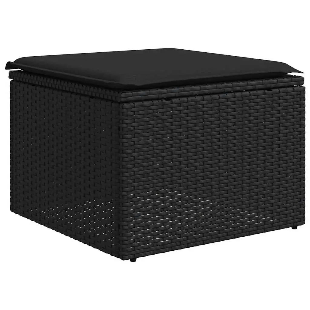 Garden Sofa Set 10 Piece Outdoor Furniture Patio Black Poly Rattan Modular