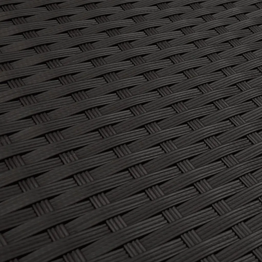 3 Piece Outdoor Garden Sofa Set with Cushions Black Poly Rattan Patio Furniture