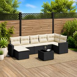Garden Sofa Set 8 Piece Outdoor Furniture Patio Rattan Sectional with Cushions