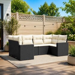 6 Piece Garden Sofa Set Outdoor Patio Furniture Backyard Sectional Lounge with