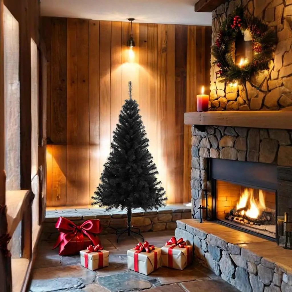 Artificial Christmas Tree Lifelike 150cm Black