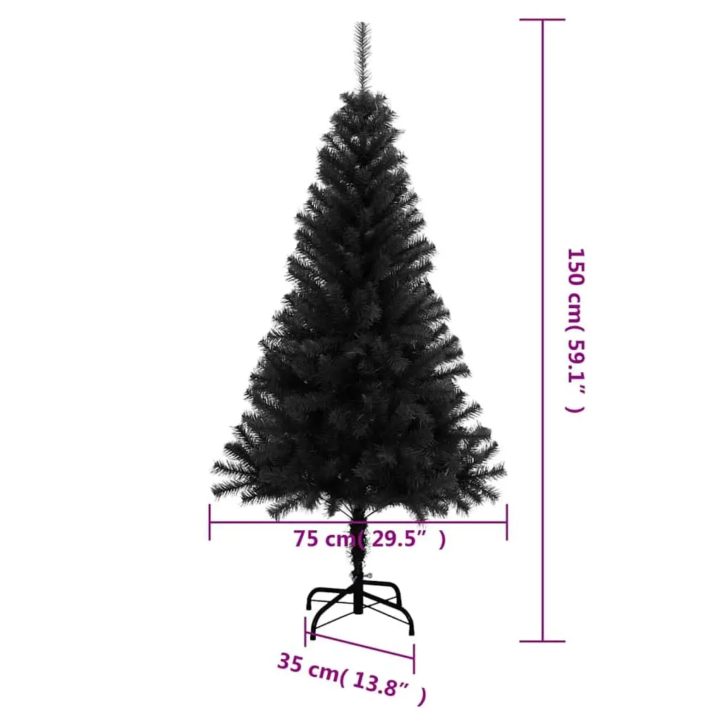 Artificial Christmas Tree Lifelike 150cm Black
