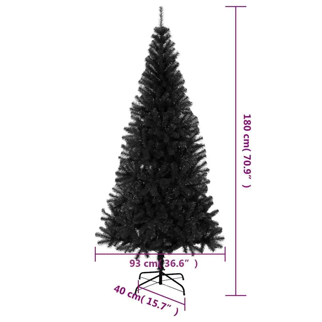Artificial Christmas Tree Lifelike Appearance 180 cm Black