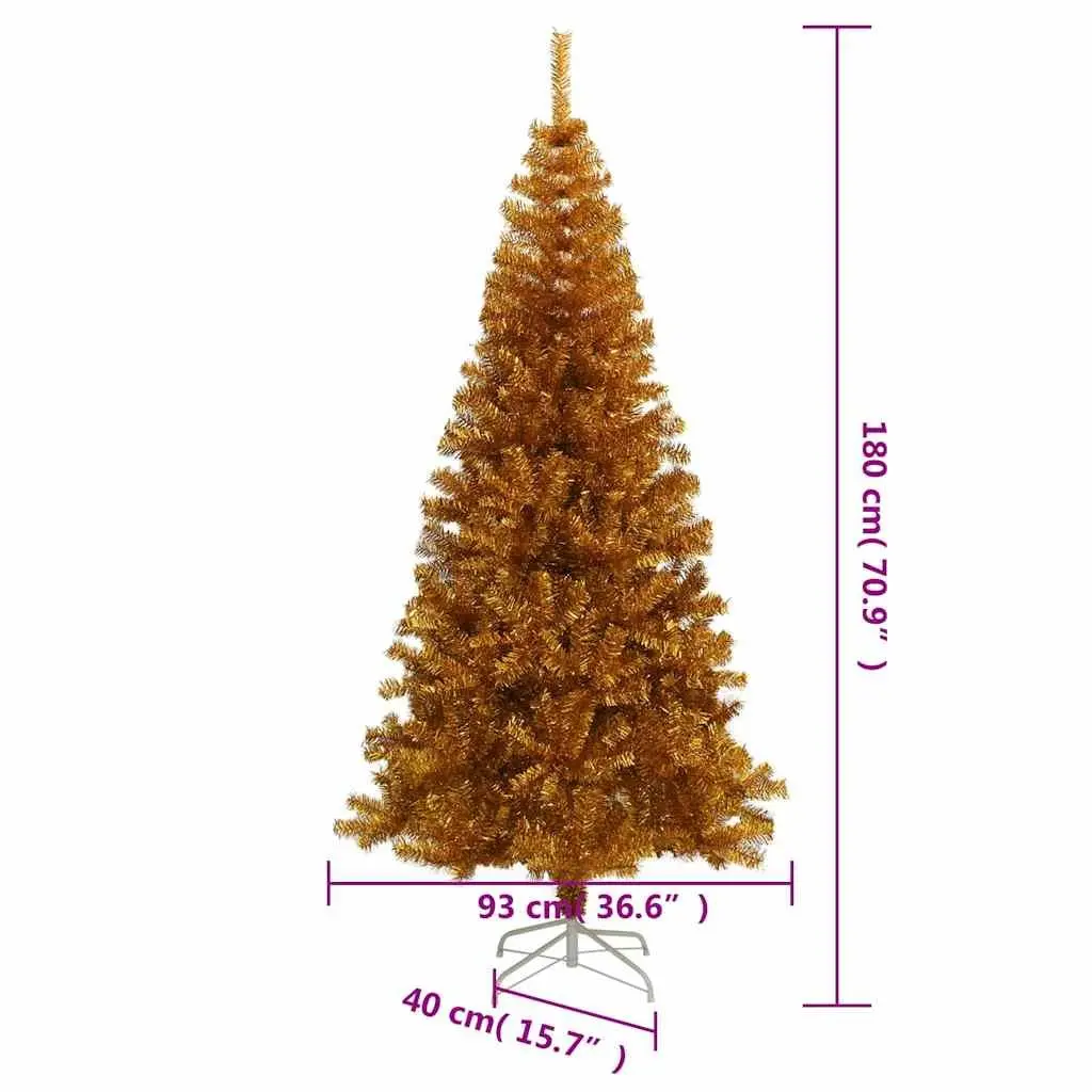 Artificial Christmas Tree 180cm Gold Seasonal Holiday Home Decoration