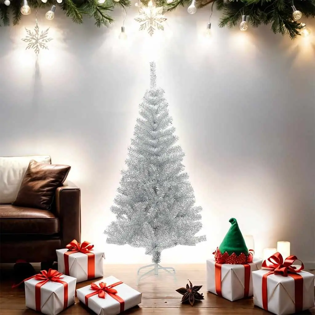 Artificial Christmas Tree Silver 150cm Reusable Indoor Outdoor Seasonal Decoration