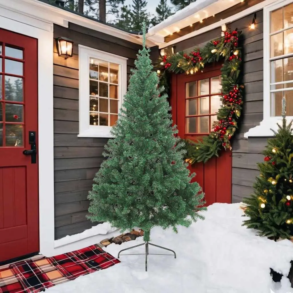Artificial Half Christmas Tree Wall Mount Green 210cm PVC Holiday Seasonal