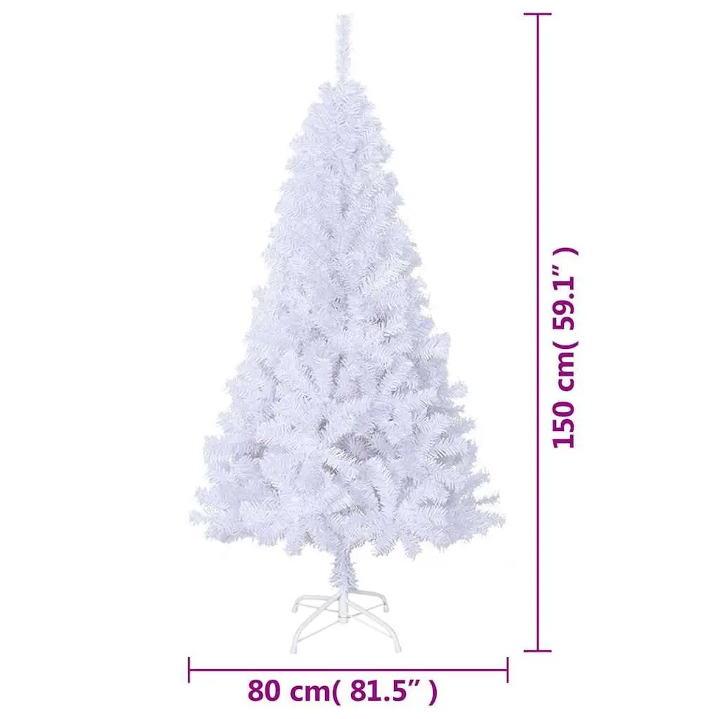 Artificial Christmas Tree White 150cm PVC Thick Branches Indoor Outdoor