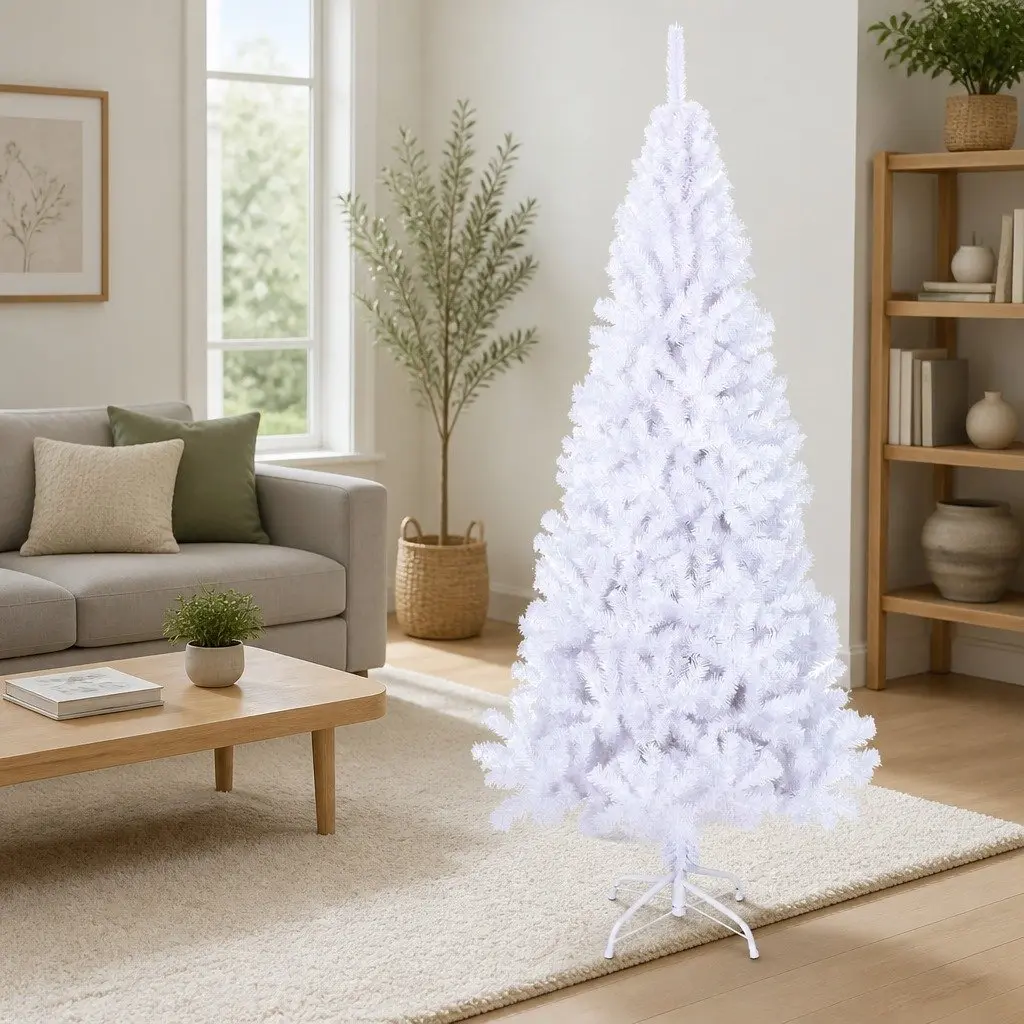 Artificial Christmas Tree Extra Thick Branches 180cm White PVC Indoor Outdoor
