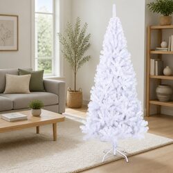 White Artificial Christmas Tree 180cm Thick Branches PVC Indoor Outdoor